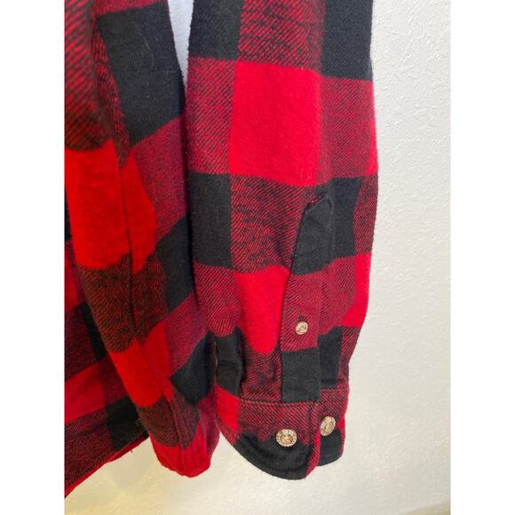 Field & Stream Red Black Buffalo Check Plaid Shacket EUC Sz XXL Tall Men’s Gorp - Picture 5 of 11